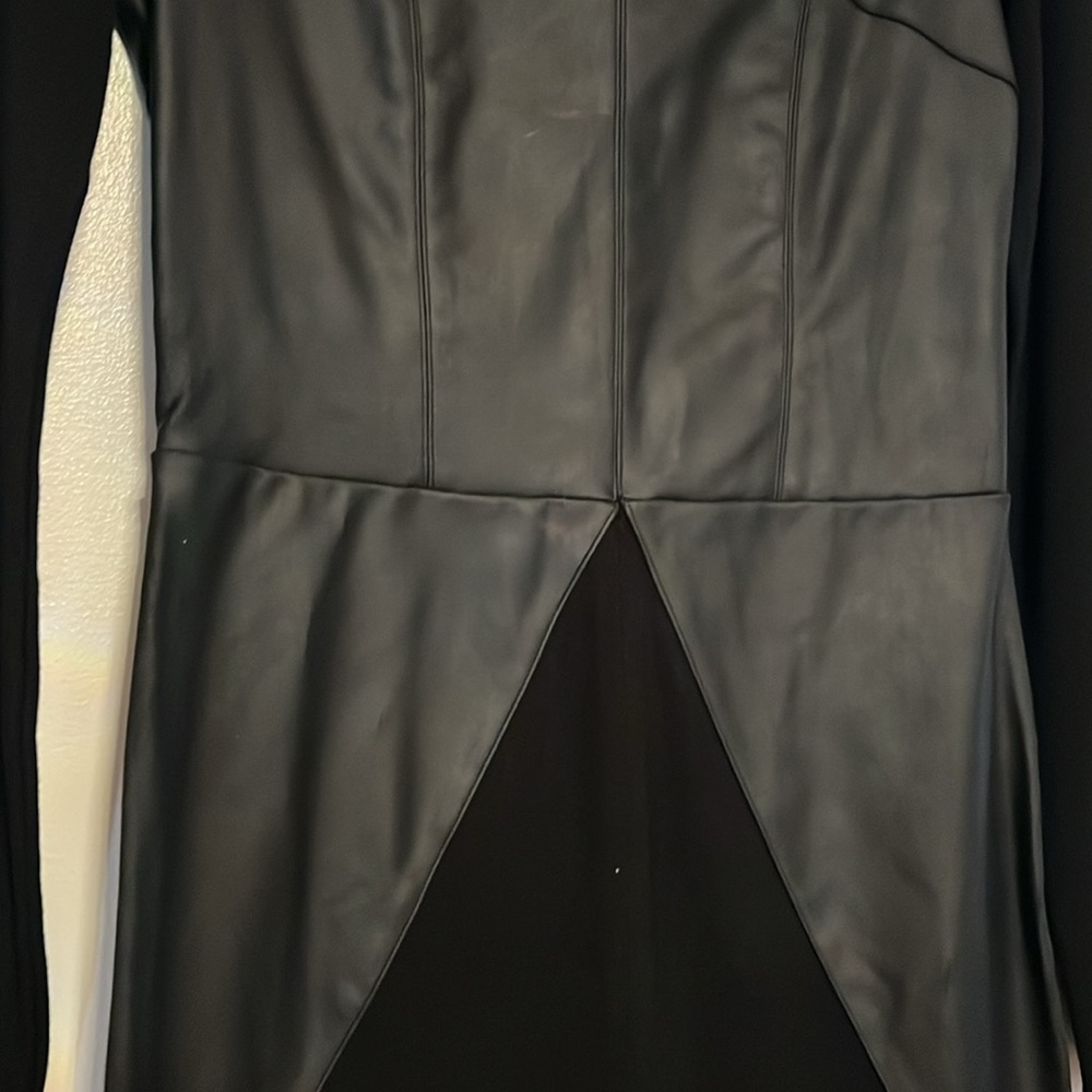 Faux Leather Stretch Mini Dress - Picture 2 of 3